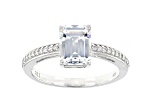 White Cubic Zirconia Rhodium Over Sterling Silver Ring 3.01ctw