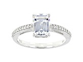 White Cubic Zirconia Rhodium Over Sterling Silver Ring 3.01ctw