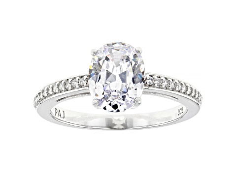 White Cubic Zirconia Rhodium Over Sterling Silver Engagement Ring 3.07ctw