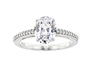 White Cubic Zirconia Rhodium Over Sterling Silver Engagement Ring 3.07ctw
