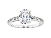 White Cubic Zirconia Rhodium Over Sterling Silver Engagement Ring 3.07ctw