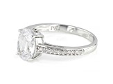 White Cubic Zirconia Rhodium Over Sterling Silver Engagement Ring 3.07ctw