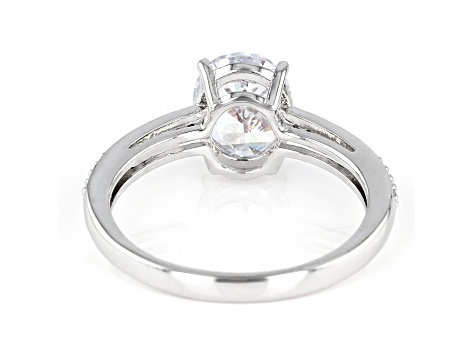 White Cubic Zirconia Rhodium Over Sterling Silver Engagement Ring 3.07ctw