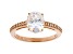 White Cubic Zirconia 18K Rose Gold Over Sterling Silver Engagement Ring 3.07ctw