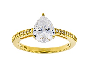 White Cubic Zirconia 18K Yellow Gold Over Sterling Silver Engagement Ring 2.62ctw