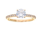 White Cubic Zirconia 18K Yellow Gold Over Sterling Silver Engagement Ring 2.00ctw