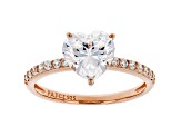 White Cubic Zirconia 18K Rose Gold Over Sterling Silver Engagement Ring 3.23ctw