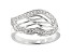White Cubic Zirconia Rhodium Over Sterling Silver Angel Wing Ring 0.60ctw