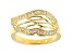 White Cubic Zirconia 18k Yellow Gold Over Sterling Silver Angel Wing Ring 0.60ctw