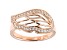 White Cubic Zirconia 18k Rose Gold Over Sterling Silver Angel Wing Ring 0.60ctw