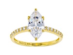 White Cubic Zirconia 18K Yellow Gold Over Sterling Silver Engagement Ring 3.08ctw