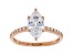 White Cubic Zirconia 18K Rose Gold Over Sterling Silver Engagement Ring 3.08ctw
