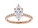 White Cubic Zirconia 18K Rose Gold Over Sterling Silver Engagement Ring 3.08ctw