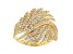 White Cubic Zirconia 18k Yellow Gold Over Sterling Silver Feather Ring 2.44ctw