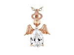 White Cubic Zirconia 18k Rose Gold Over Sterling Silver Angel Pendant With Chain 2.13ctw