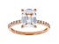 White Cubic Zirconia 18K Rose Gold Over Sterling Silver Engagement Ring 3.89ctw