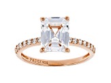 White Cubic Zirconia 18K Rose Gold Over Sterling Silver Engagement Ring 3.89ctw