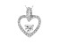 White Cubic Zirconia Rhodium Over Sterling Silver Heart Pendant With Chain 1.78tcw