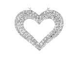White Cubic Zirconia Rhodium Over Sterling Silver Heart Pendant With Chain 2.22ctw