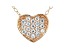 White Cubic Zirconia 18k Rose Gold Over Sterling Silver Heart Pendant With Chain 0.28ctw