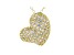 White Cubic Zirconia 18k Yellow Gold Over Sterling Silver Heart Pendant With Chain 1.03ctw