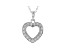 White Cubic Zirconia Rhodium Over Sterling Silver Heart Pendant With Chain 0.99ctw