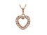 White Cubic Zirconia 18K Rose Gold Over Sterling Silver Heart Pendant With Chain 0.99ctw