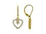 White Cubic Zirconia 18K Yellow Gold Over Sterling Silver Heart Earrings 1.24ctw
