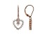 White Cubic Zirconia 18K Rose Gold Over Sterling Silver Heart Earrings 1.24ctw