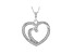 White Cubic Zirconia Rhodium Over Sterling Silver Heart Pendant With Chain 0.78ctw
