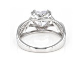 White Cubic Zirconia Rhodium Over Sterling Silver Heart Ring 2.09ctw