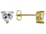 White Cubic Zirconia 18K Yellow Gold Over Sterling Silver Heart Stud Earrings 2.56ctw