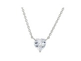 White Cubic Zirconia Rhodium Over Sterling Silver Heart Necklace 2.85ctw