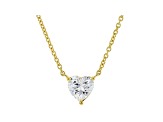 White Cubic Zirconia 18K Yellow Gold Over Sterling Silver Heart Necklace 2.85ctw