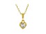 White Cubic Zirconia 18K Yellow Gold Over Sterling Silver Heart Pendant With Chain 0.37ctw