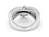 White Cubic Zirconia Rhodium Over Sterling Silver Heart Ring 0.40ctw