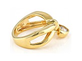 White Cubic Zirconia 18K Yellow Gold Over Sterling Silver Heart Ring 0.40ctw