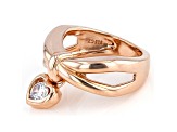 White Cubic Zirconia 18K Rose Gold Over Sterling Silver Heart Ring 0.40ctw