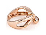 White Cubic Zirconia 18K Rose Gold Over Sterling Silver Heart Ring 0.40ctw