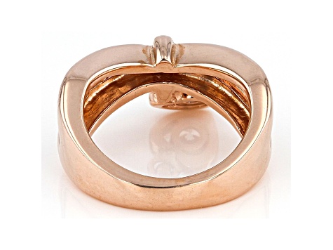 White Cubic Zirconia 18K Rose Gold Over Sterling Silver Heart Ring 0.40ctw