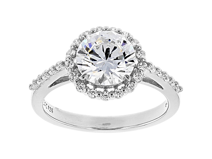 White Cubic Zirconia Rhodium Over Sterling Silver Ring 3.39ctw