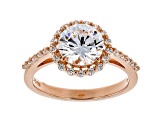 White Cubic Zirconia 18K Rose Gold Over Sterling Silver Ring 3.39ctw