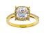 White Cubic Zirconia 18K Yellow Gold Over Sterling Silver Ring 2.98ctw