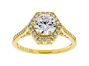 White Cubic Zirconia 18K Yellow Gold Over Sterling Silver Ring 2.64ctw