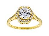 White Cubic Zirconia 18K Yellow Gold Over Sterling Silver Ring 2.64ctw