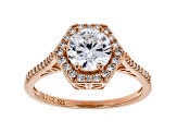 White Cubic Zirconia 18K Rose Gold Over Sterling Silver Ring 2.64ctw