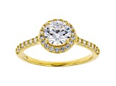 White Cubic Zirconia 18K Yellow Gold Over Sterling Silver Ring 2.27ctw