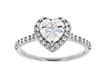 White Cubic Zirconia Rhodium Over Sterling Silver Heart Ring 2.10ctw