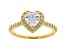 White Cubic Zirconia 18K Yellow Gold Over Sterling Silver Heart Ring 2.10ctw