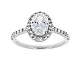 White Cubic Zirconia Rhodium Over Sterling Silver Ring 2.48ctw